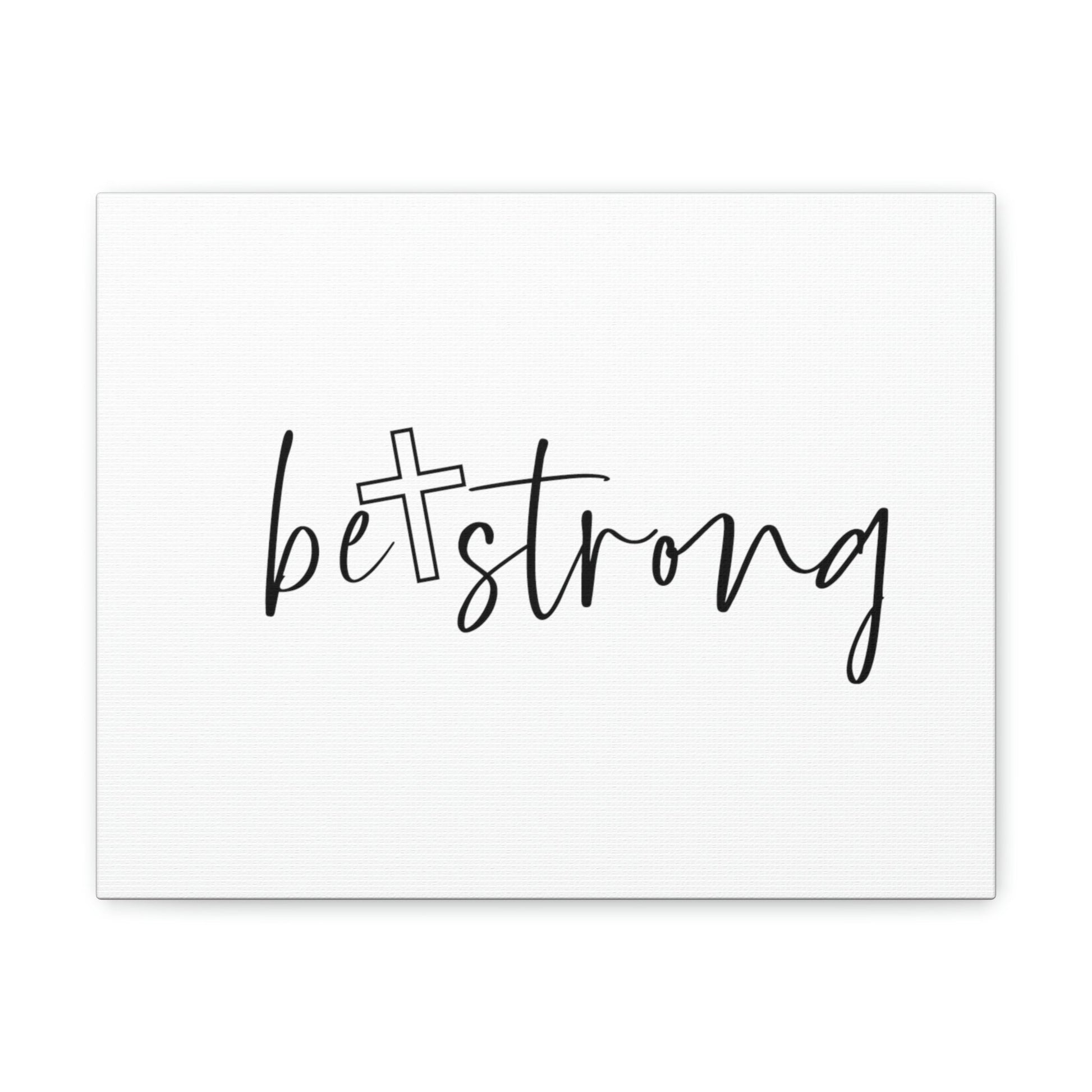 Be Strong Deuteronomy 31:6 White Cross Christian Wall Art Bible Verse Print Ready to Hang Unframed-Express Your Love Gifts