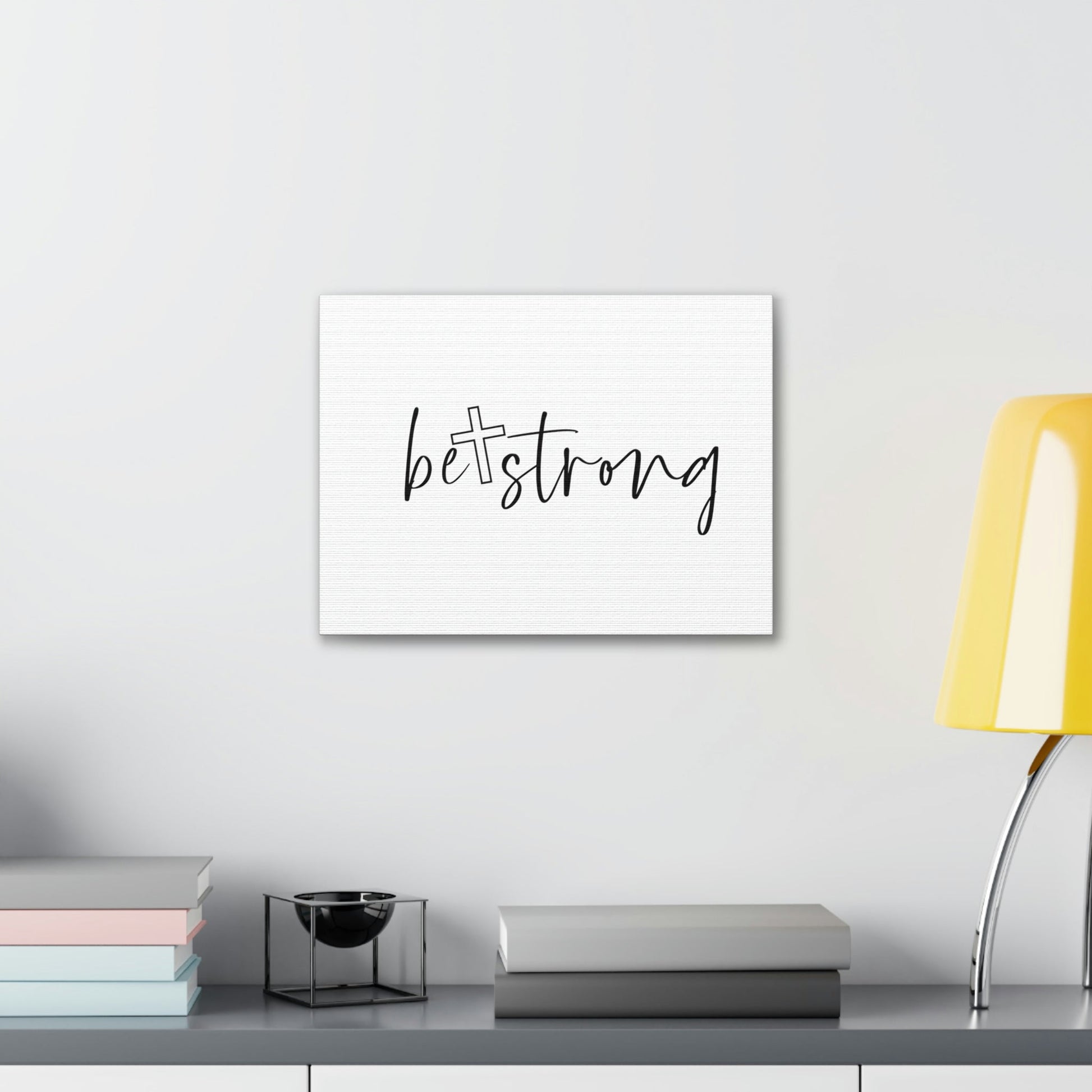 Be Strong Deuteronomy 31:6 White Cross Christian Wall Art Bible Verse Print Ready to Hang Unframed-Express Your Love Gifts