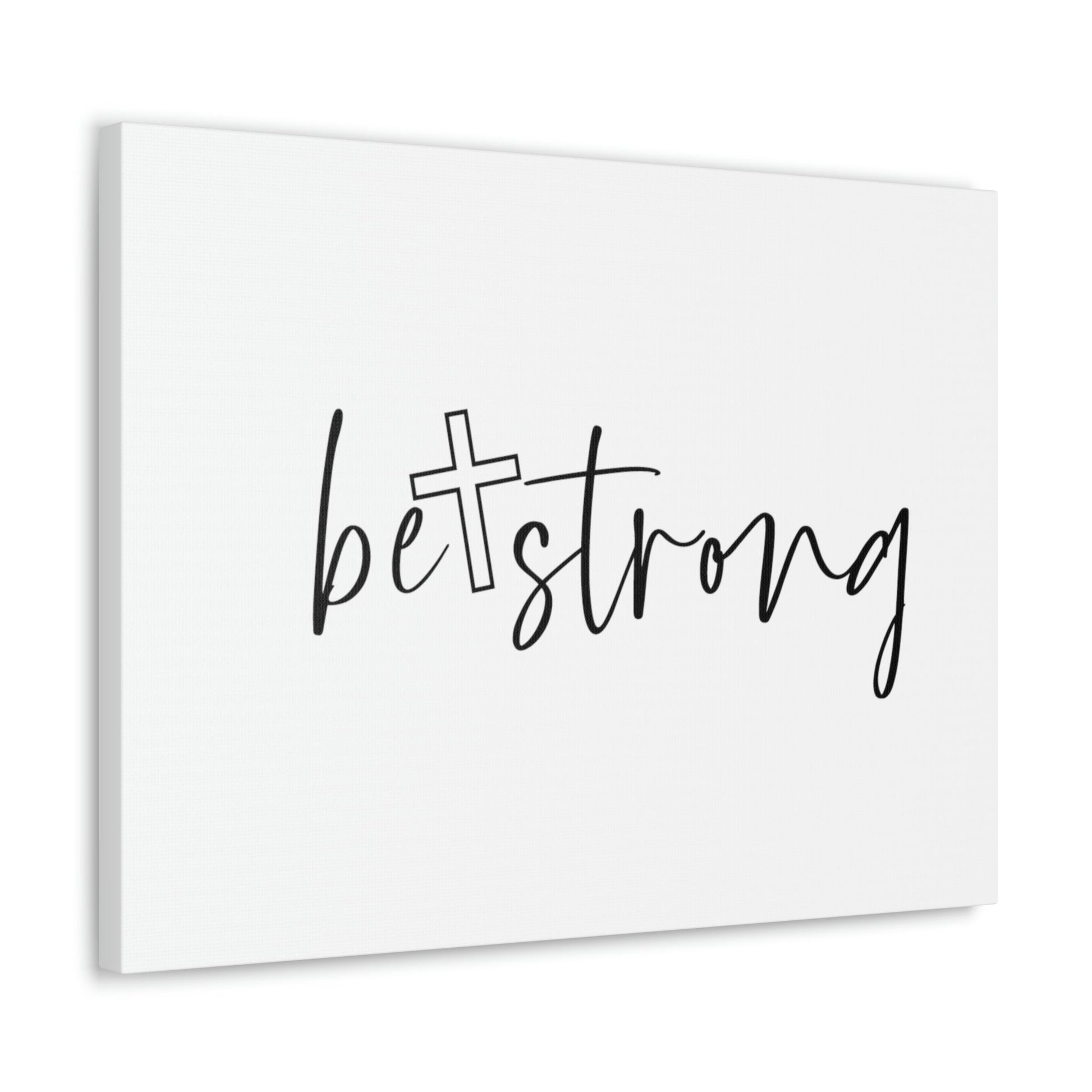 Be Strong Deuteronomy 31:6 White Cross Christian Wall Art Bible Verse Print Ready to Hang Unframed-Express Your Love Gifts