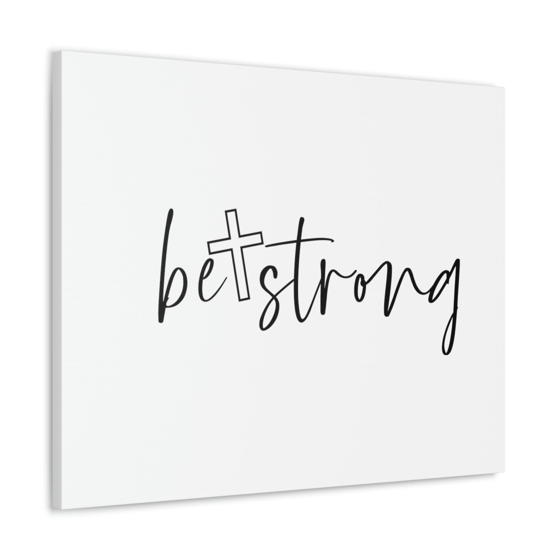 Be Strong Deuteronomy 31:6 White Cross Christian Wall Art Bible Verse Print Ready to Hang Unframed-Express Your Love Gifts