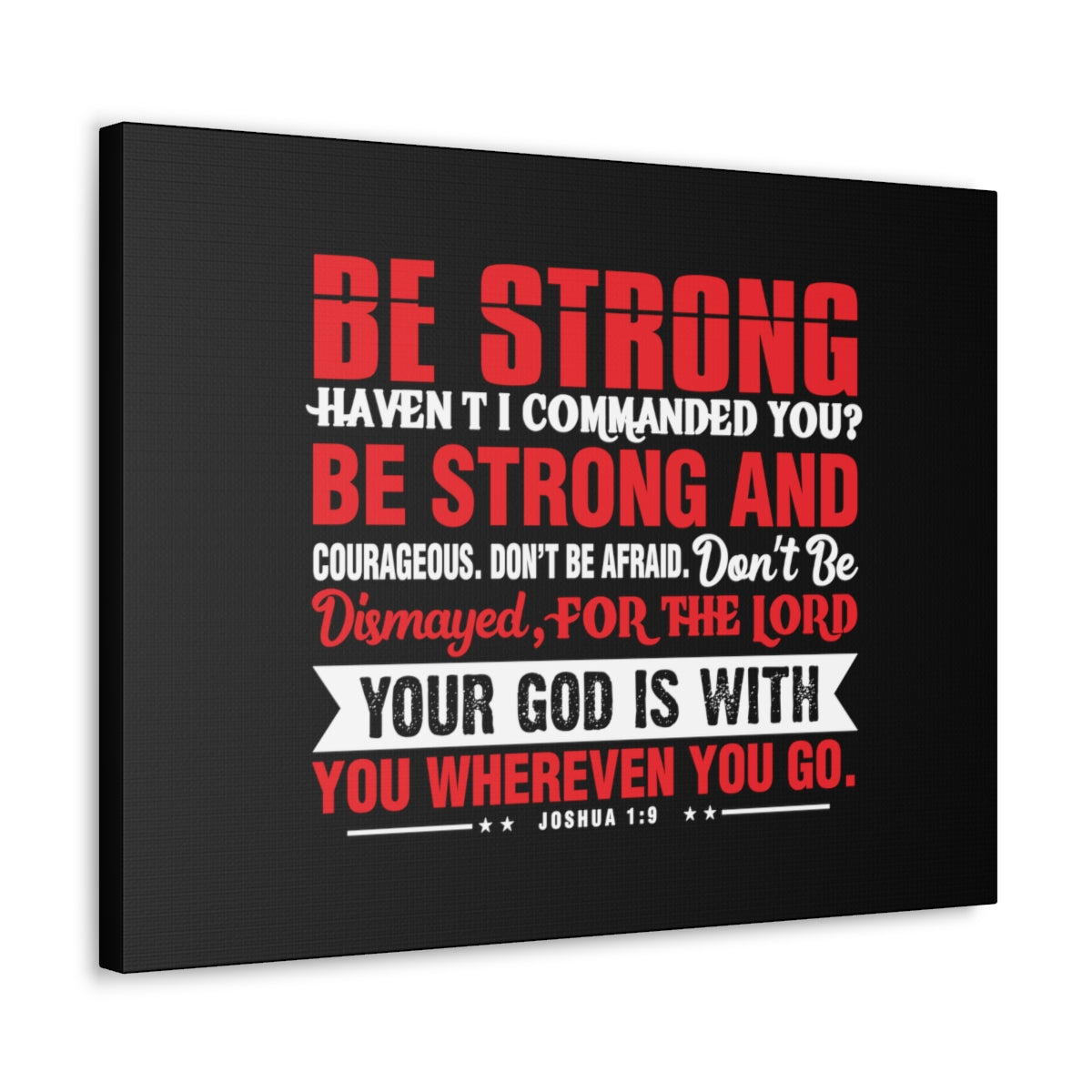 Be Strong Red Joshua 1:9 Christian Wall Art Bible Verse Print Ready to Hang Unframed-Express Your Love Gifts