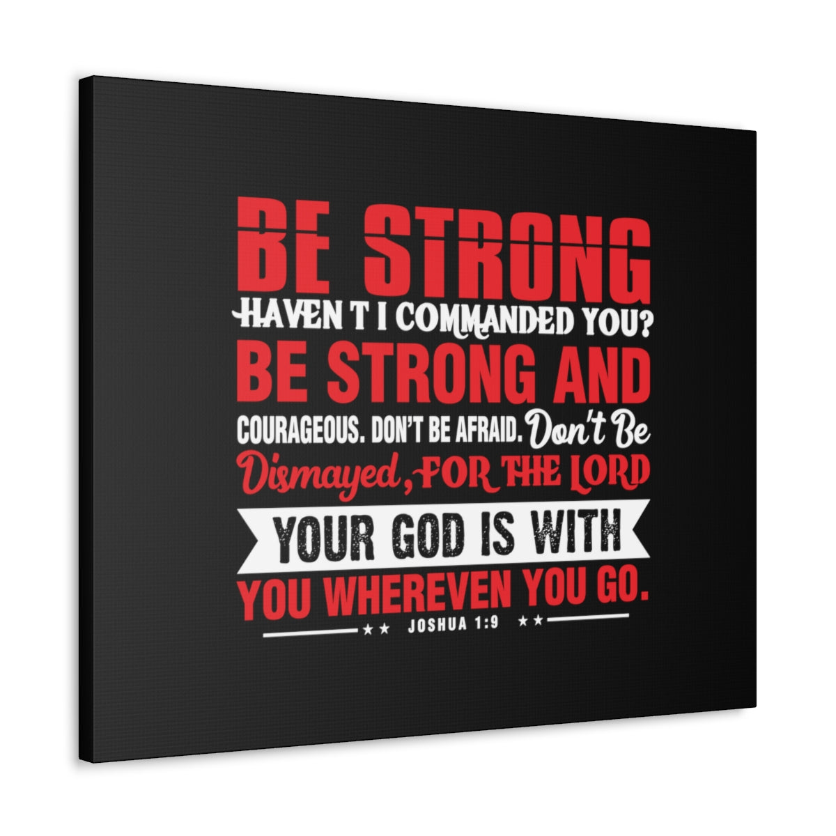 Be Strong Red Joshua 1:9 Christian Wall Art Bible Verse Print Ready to Hang Unframed-Express Your Love Gifts