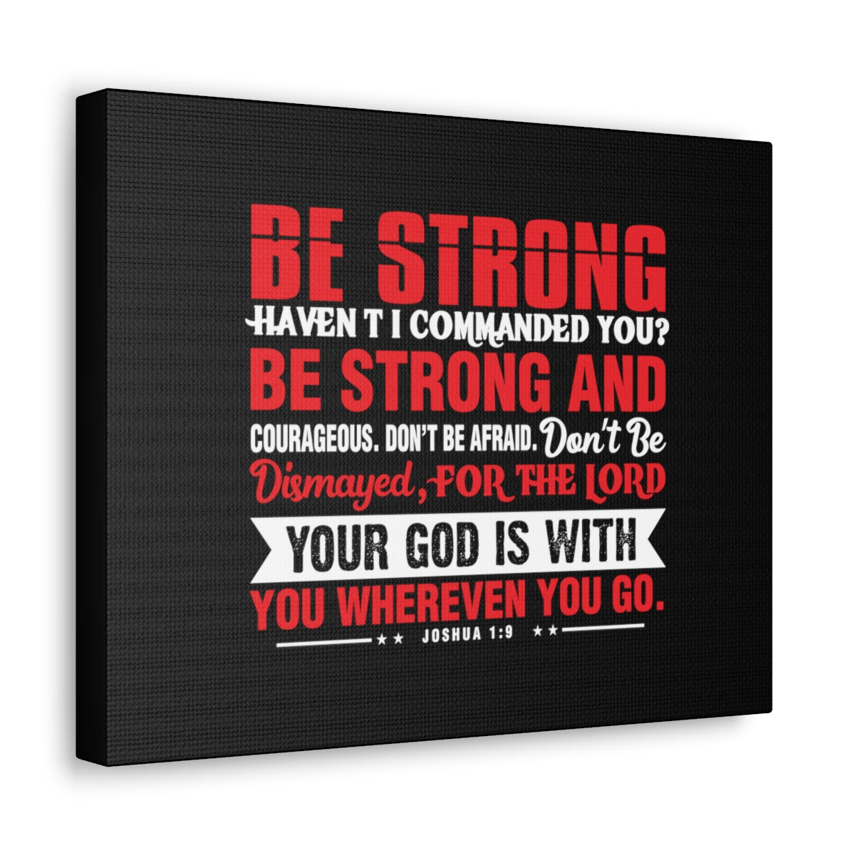 Be Strong Red Joshua 1:9 Christian Wall Art Bible Verse Print Ready to Hang Unframed-Express Your Love Gifts