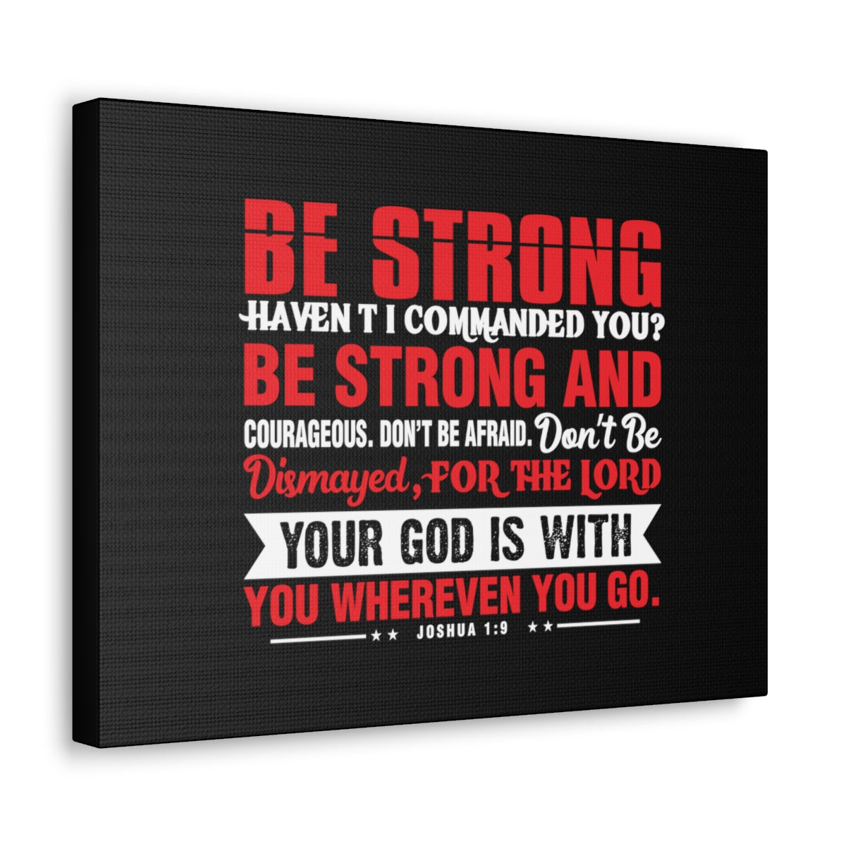 Be Strong Red Joshua 1:9 Christian Wall Art Bible Verse Print Ready to Hang Unframed-Express Your Love Gifts