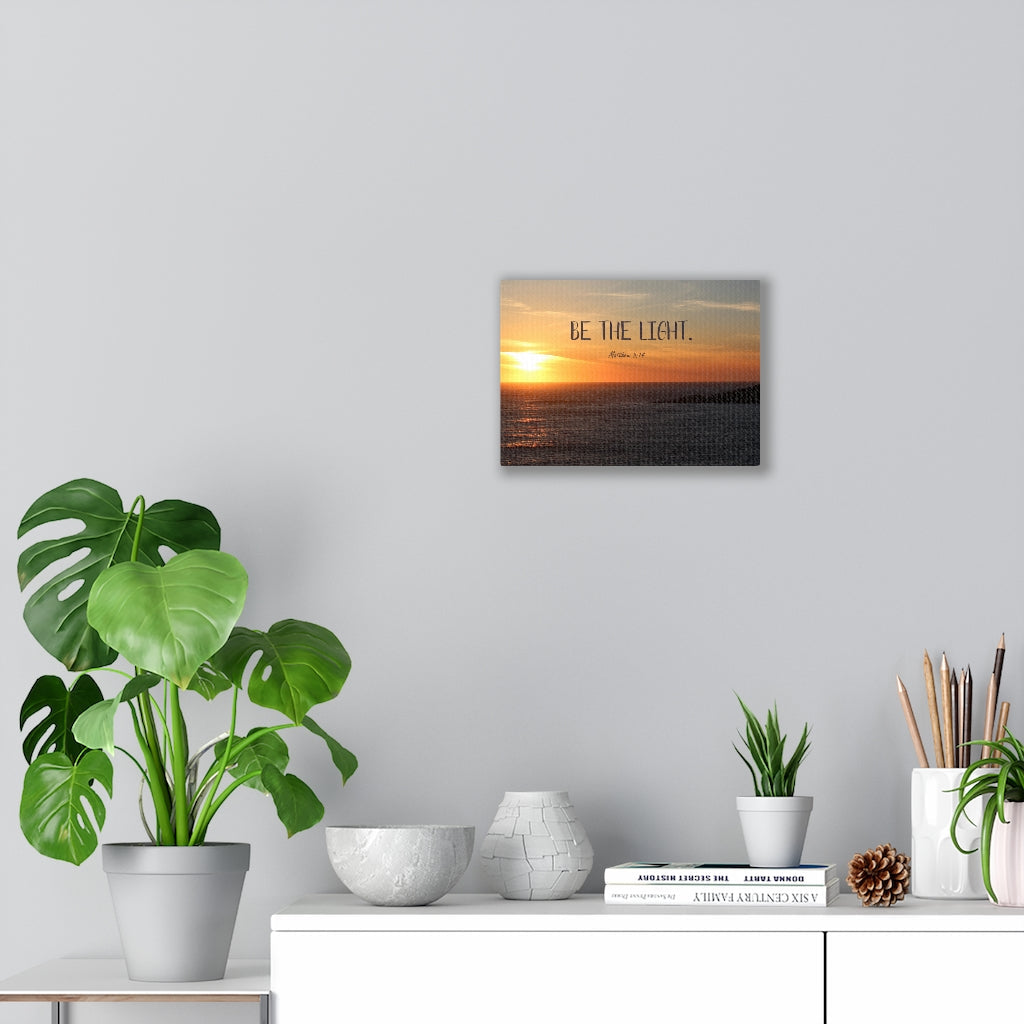 Be The Light Matthew 5:14 Bible Verse Canvas Christian Wall Art Ready to Hang Unframed-Express Your Love Gifts