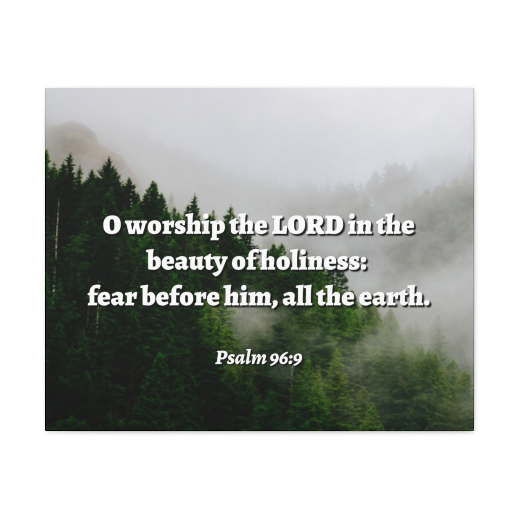 Scripture Walls Beauty Of Holiness Psalm 96:9 Bible Verse Canvas Christian Wall Art Ready to Hang Unframed-Express Your Love Gifts