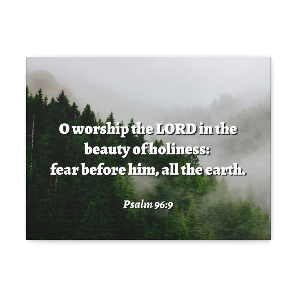 Scripture Walls Beauty Of Holiness Psalm 96:9 Bible Verse Canvas Christian Wall Art Ready to Hang Unframed-Express Your Love Gifts