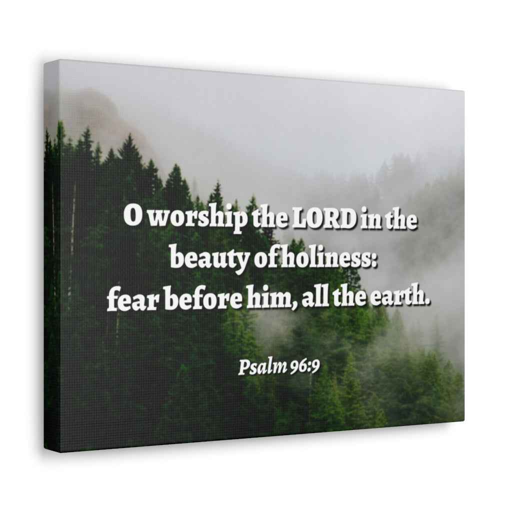 Scripture Walls Beauty Of Holiness Psalm 96:9 Bible Verse Canvas Christian Wall Art Ready to Hang Unframed-Express Your Love Gifts