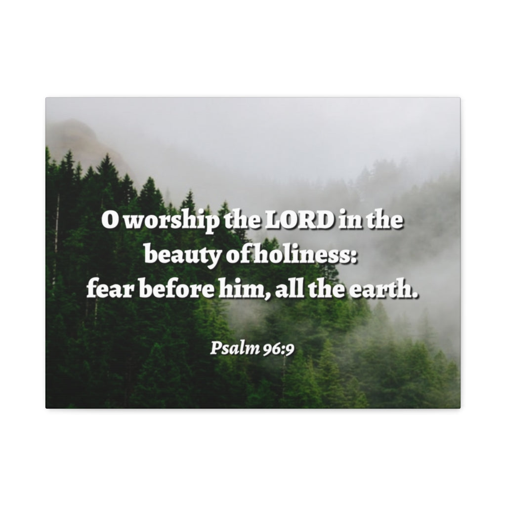 Scripture Walls Beauty Of Holiness Psalm 96:9 Bible Verse Canvas Christian Wall Art Ready to Hang Unframed-Express Your Love Gifts