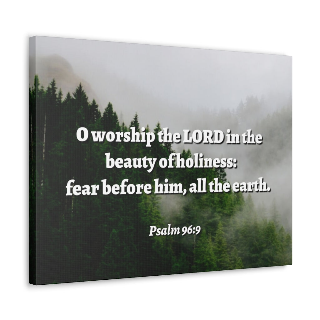 Scripture Walls Beauty Of Holiness Psalm 96:9 Bible Verse Canvas Christian Wall Art Ready to Hang Unframed-Express Your Love Gifts
