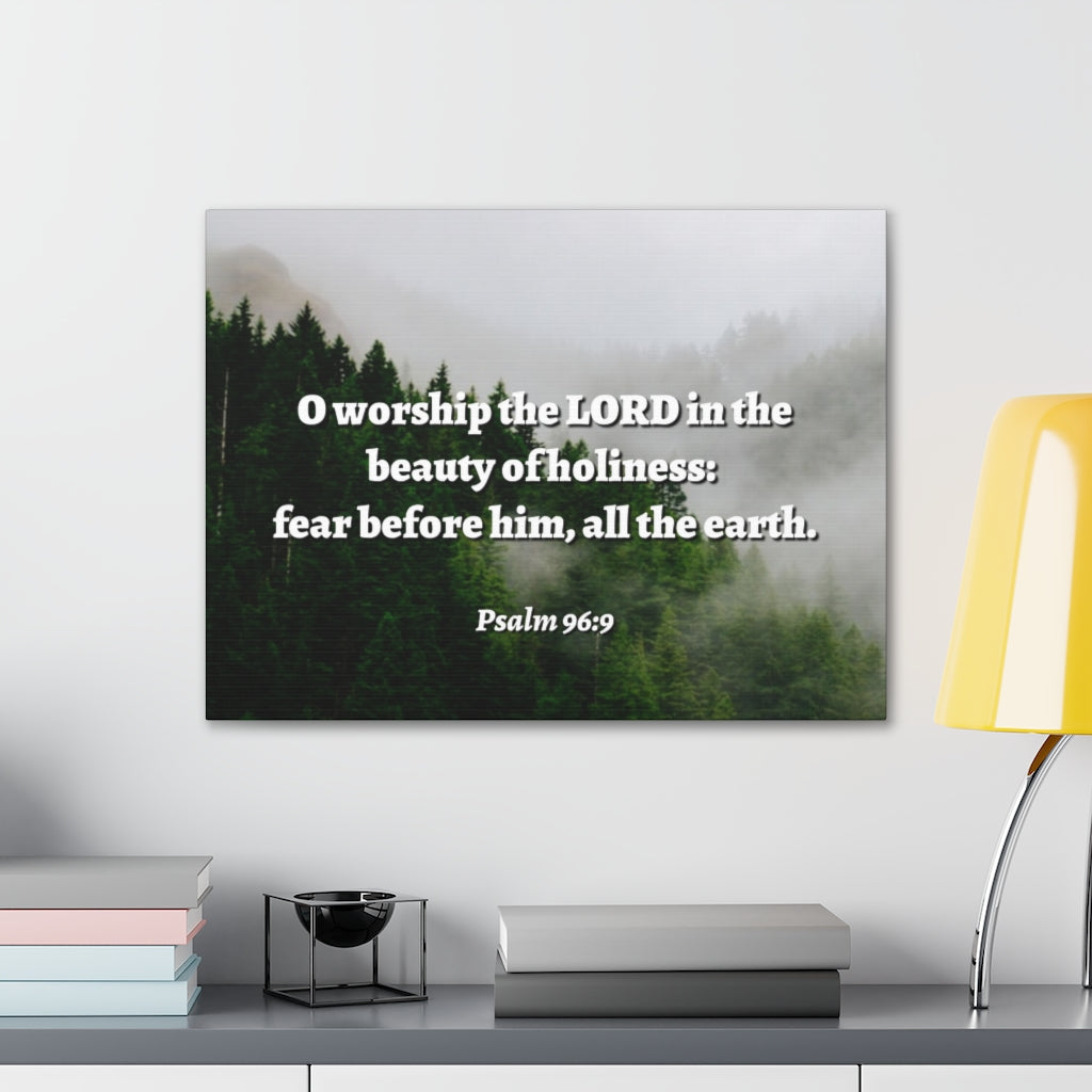 Scripture Walls Beauty Of Holiness Psalm 96:9 Bible Verse Canvas Christian Wall Art Ready to Hang Unframed-Express Your Love Gifts