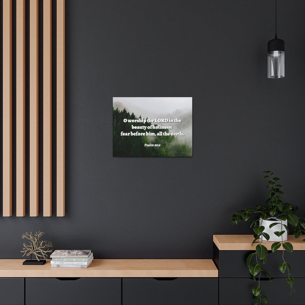 Scripture Walls Beauty Of Holiness Psalm 96:9 Bible Verse Canvas Christian Wall Art Ready to Hang Unframed-Express Your Love Gifts