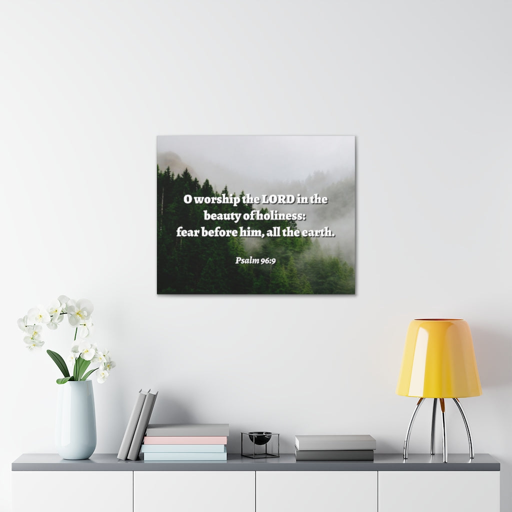 Scripture Walls Beauty Of Holiness Psalm 96:9 Bible Verse Canvas Christian Wall Art Ready to Hang Unframed-Express Your Love Gifts
