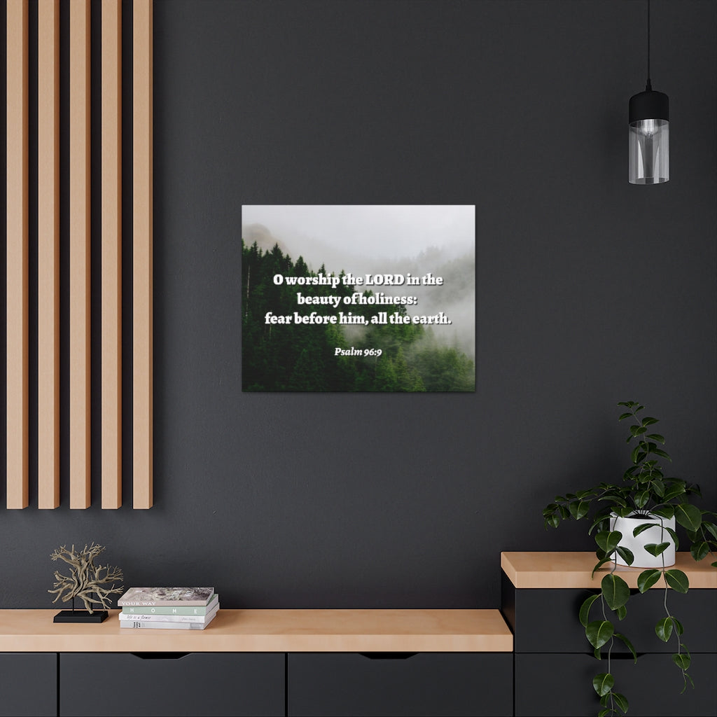 Scripture Walls Beauty Of Holiness Psalm 96:9 Bible Verse Canvas Christian Wall Art Ready to Hang Unframed-Express Your Love Gifts