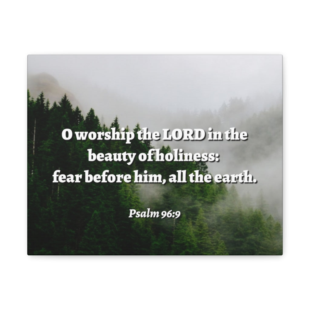 Scripture Walls Beauty Of Holiness Psalm 96:9 Bible Verse Canvas Christian Wall Art Ready to Hang Unframed-Express Your Love Gifts