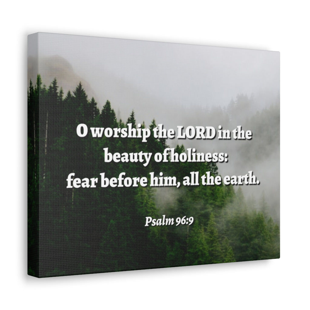 Scripture Walls Beauty Of Holiness Psalm 96:9 Bible Verse Canvas Christian Wall Art Ready to Hang Unframed-Express Your Love Gifts