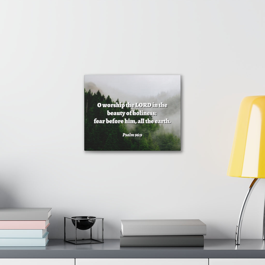 Scripture Walls Beauty Of Holiness Psalm 96:9 Bible Verse Canvas Christian Wall Art Ready to Hang Unframed-Express Your Love Gifts