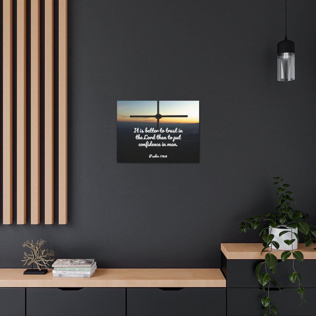 Better To Trust Psalm 118:8 Bible Verse Canvas Christian Wall Art Ready to Hang Unframed-Express Your Love Gifts