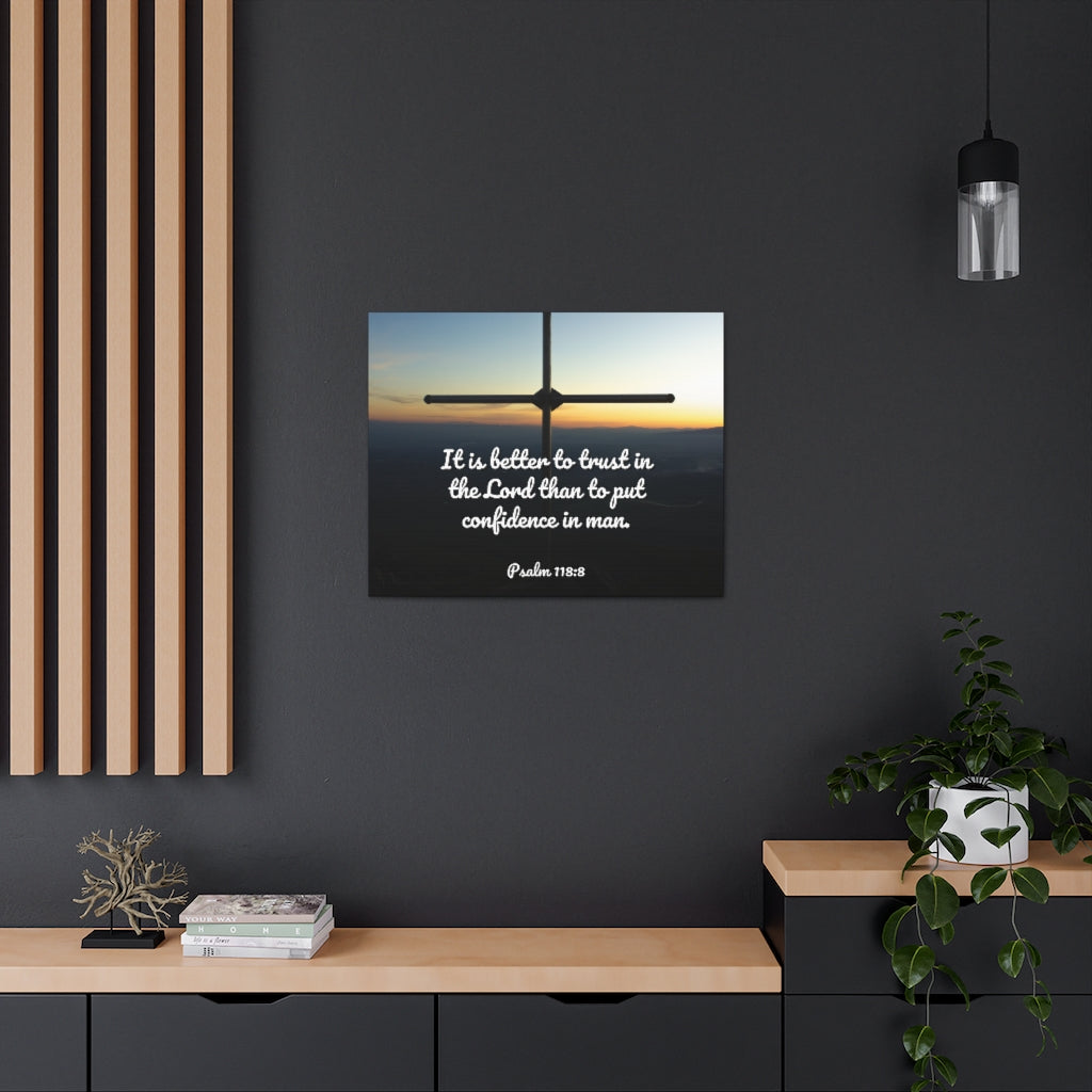 Better To Trust Psalm 118:8 Bible Verse Canvas Christian Wall Art Ready to Hang Unframed-Express Your Love Gifts