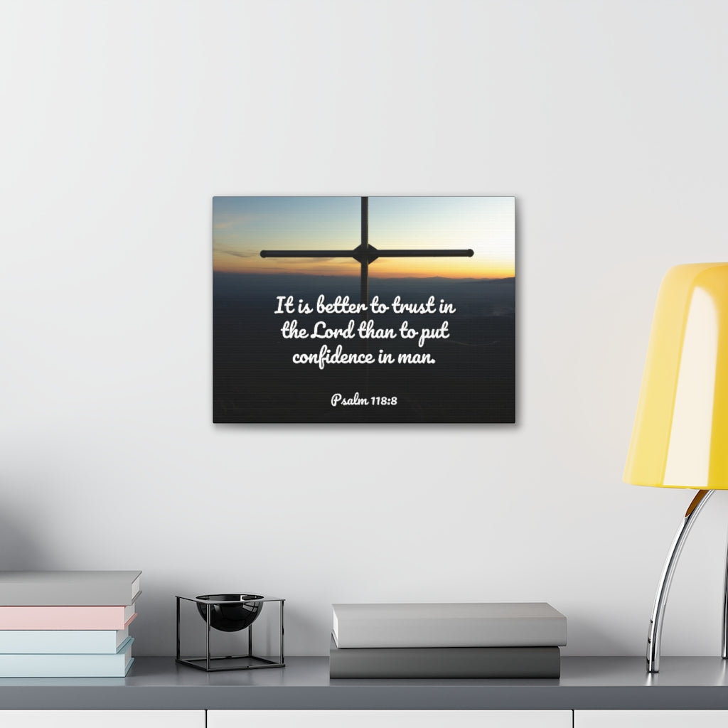Better To Trust Psalm 118:8 Bible Verse Canvas Christian Wall Art Ready to Hang Unframed-Express Your Love Gifts