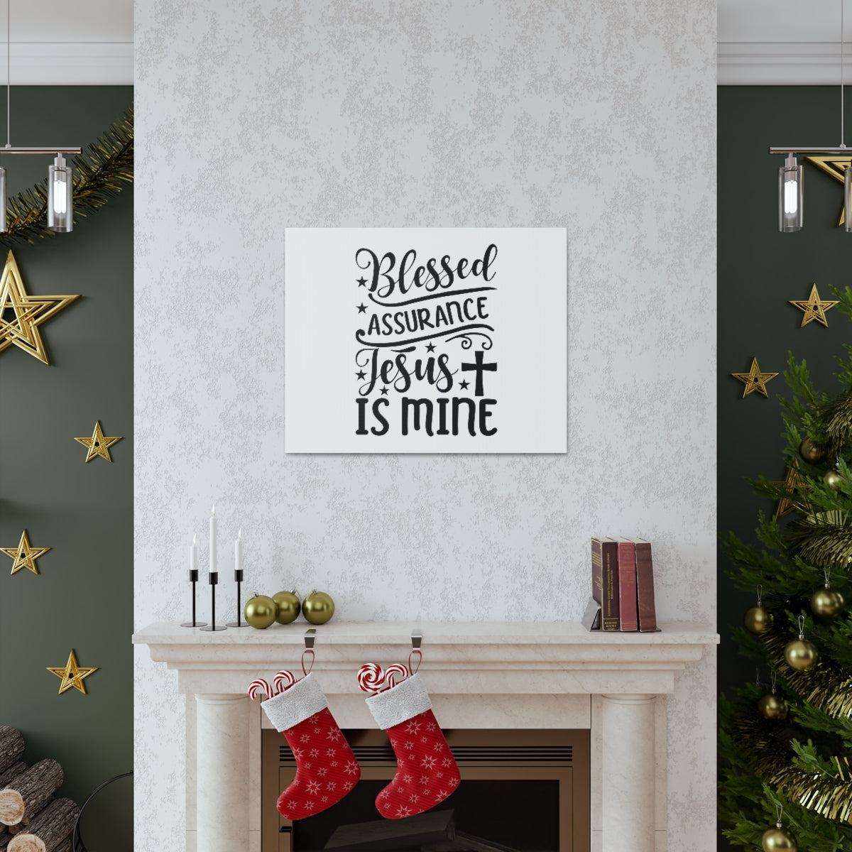 Blessed Assurance Hebrews 10:22 Cross Christian Wall Art Bible Verse Print Ready to Hang Unframed-Express Your Love Gifts