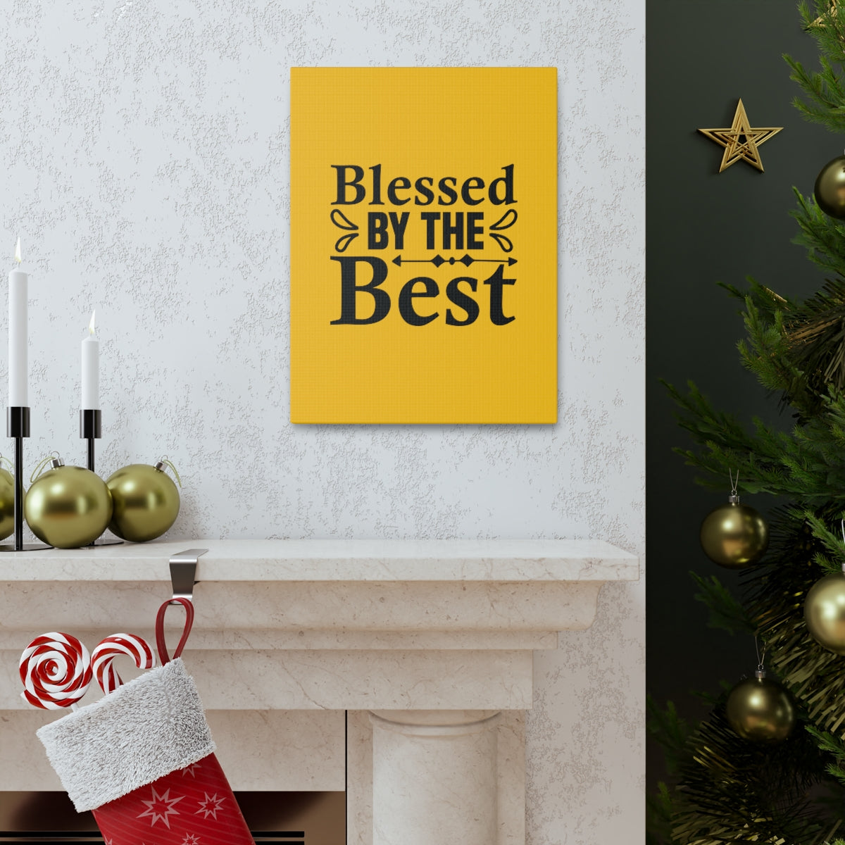 Scripture Walls Blessed By The Best Orange Philippians 4:19 Bible Canvas Christian Wall Art Ready to Hang Unframed-Express Your Love Gifts