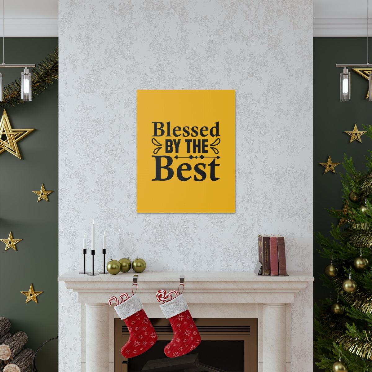 Scripture Walls Blessed By The Best Orange Philippians 4:19 Bible Canvas Christian Wall Art Ready to Hang Unframed-Express Your Love Gifts