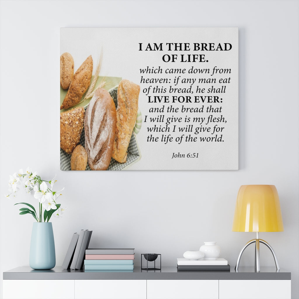 Scripture Walls Bread of Life Forever John 6:51 Scripture Wall Art Christian Home Decor Unframed-Express Your Love Gifts
