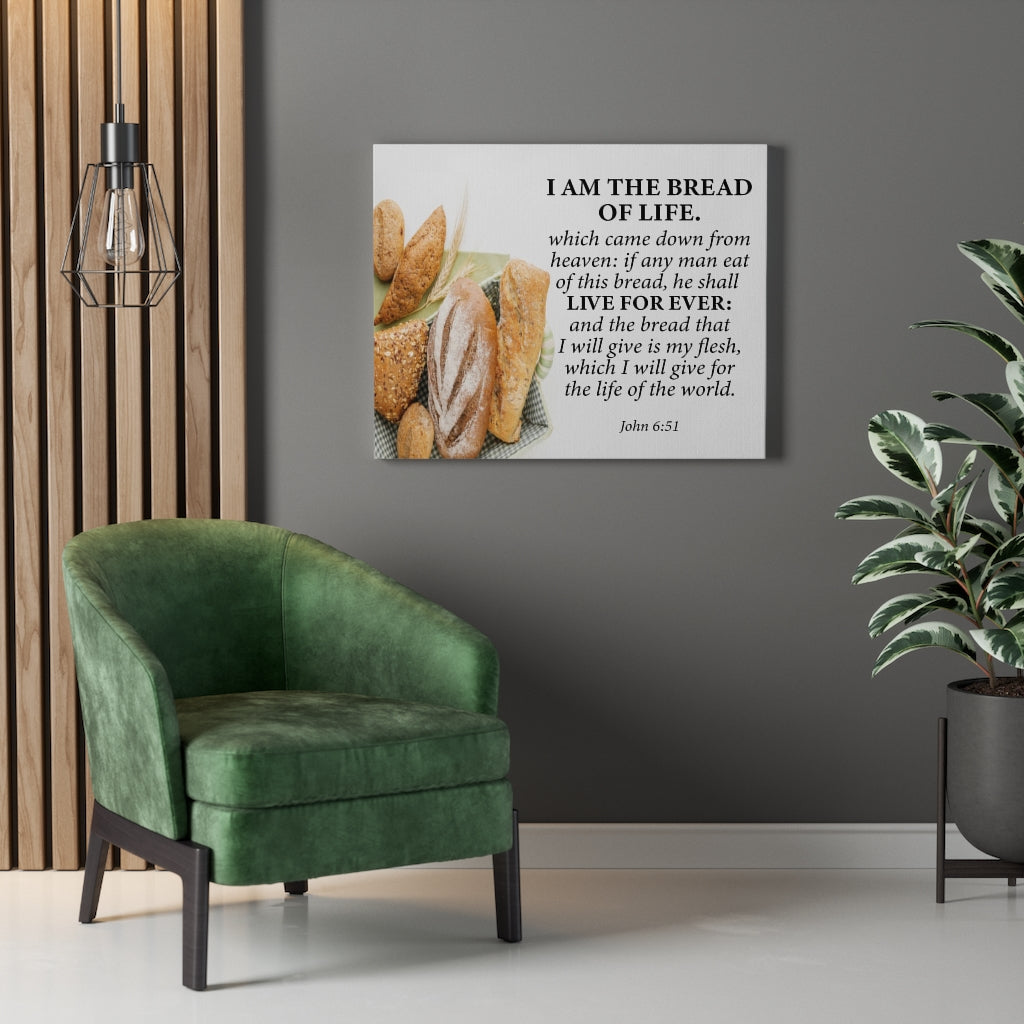 Scripture Walls Bread of Life Forever John 6:51 Scripture Wall Art Christian Home Decor Unframed-Express Your Love Gifts