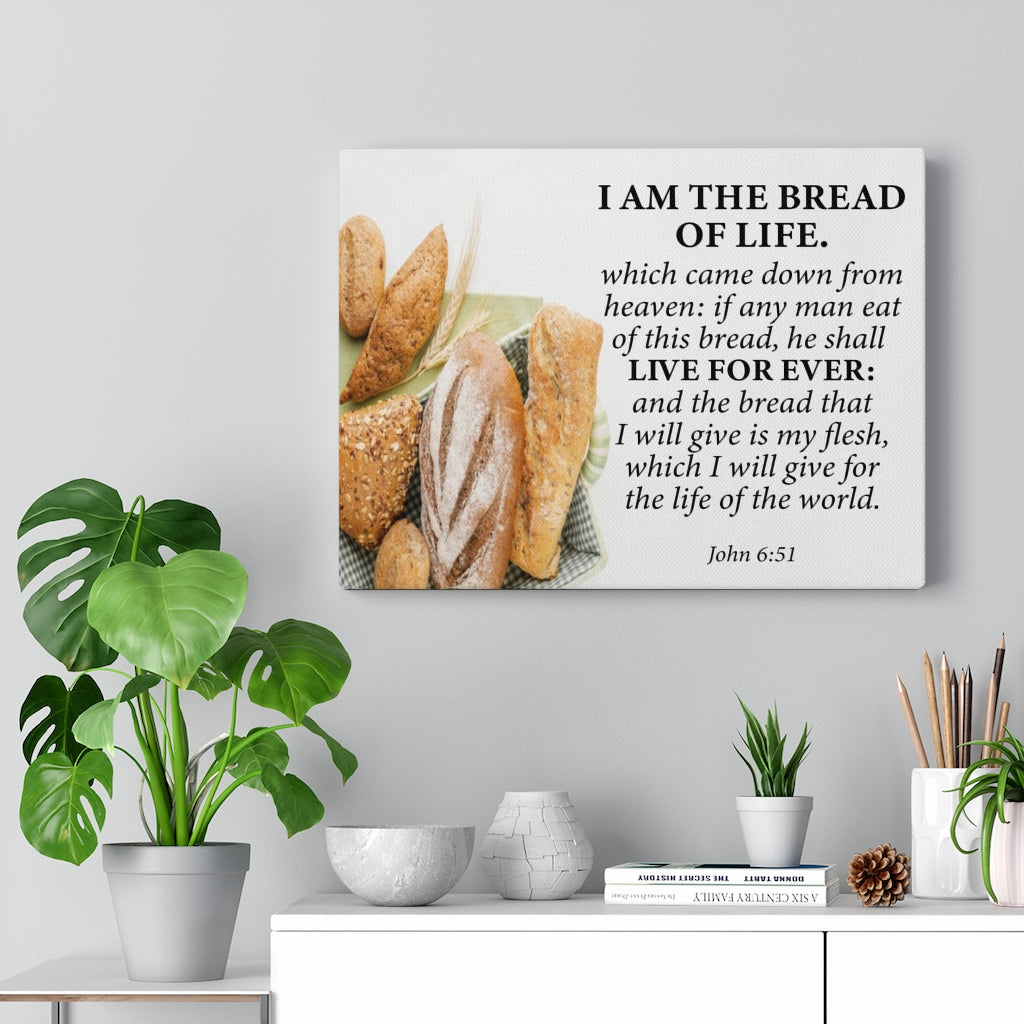 Scripture Walls Bread of Life Forever John 6:51 Scripture Wall Art Christian Home Decor Unframed-Express Your Love Gifts