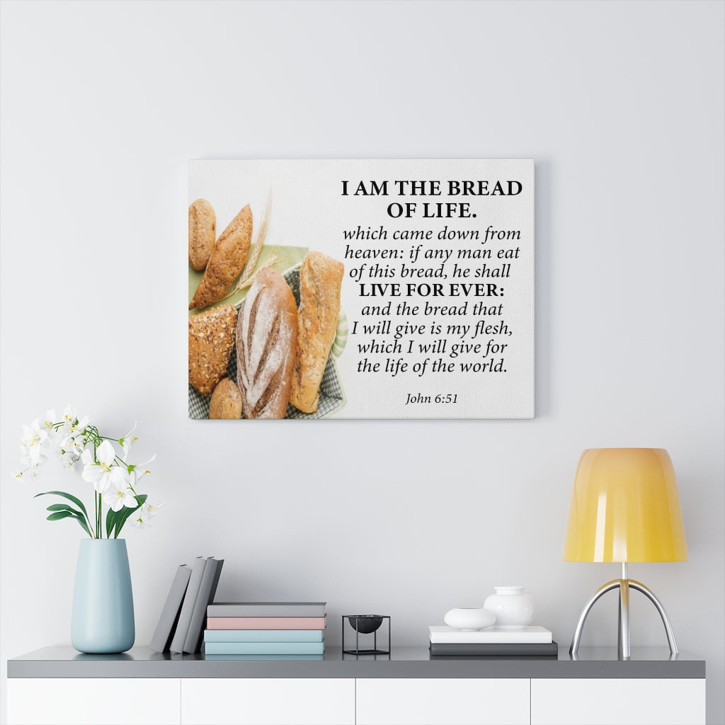Scripture Walls Bread of Life Forever John 6:51 Scripture Wall Art Christian Home Decor Unframed-Express Your Love Gifts