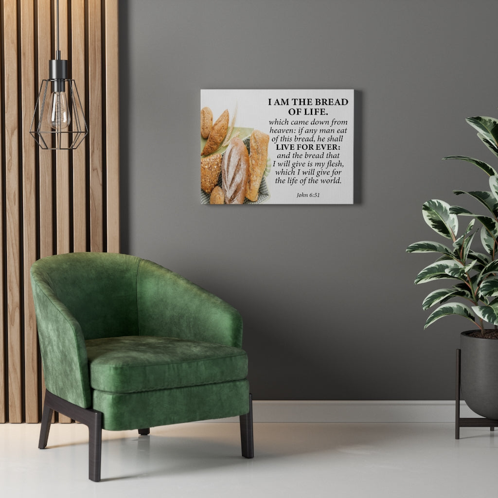 Scripture Walls Bread of Life Forever John 6:51 Scripture Wall Art Christian Home Decor Unframed-Express Your Love Gifts