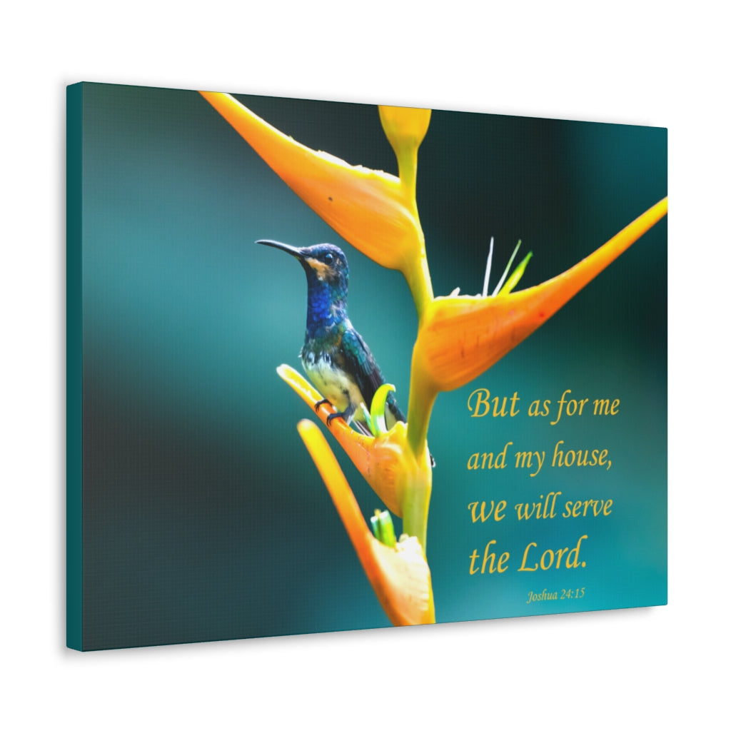 Scripture Walls But As For Me Joshua 24:15 Bible Verse Canvas Christian Wall Art Ready to Hang Unframed-Express Your Love Gifts