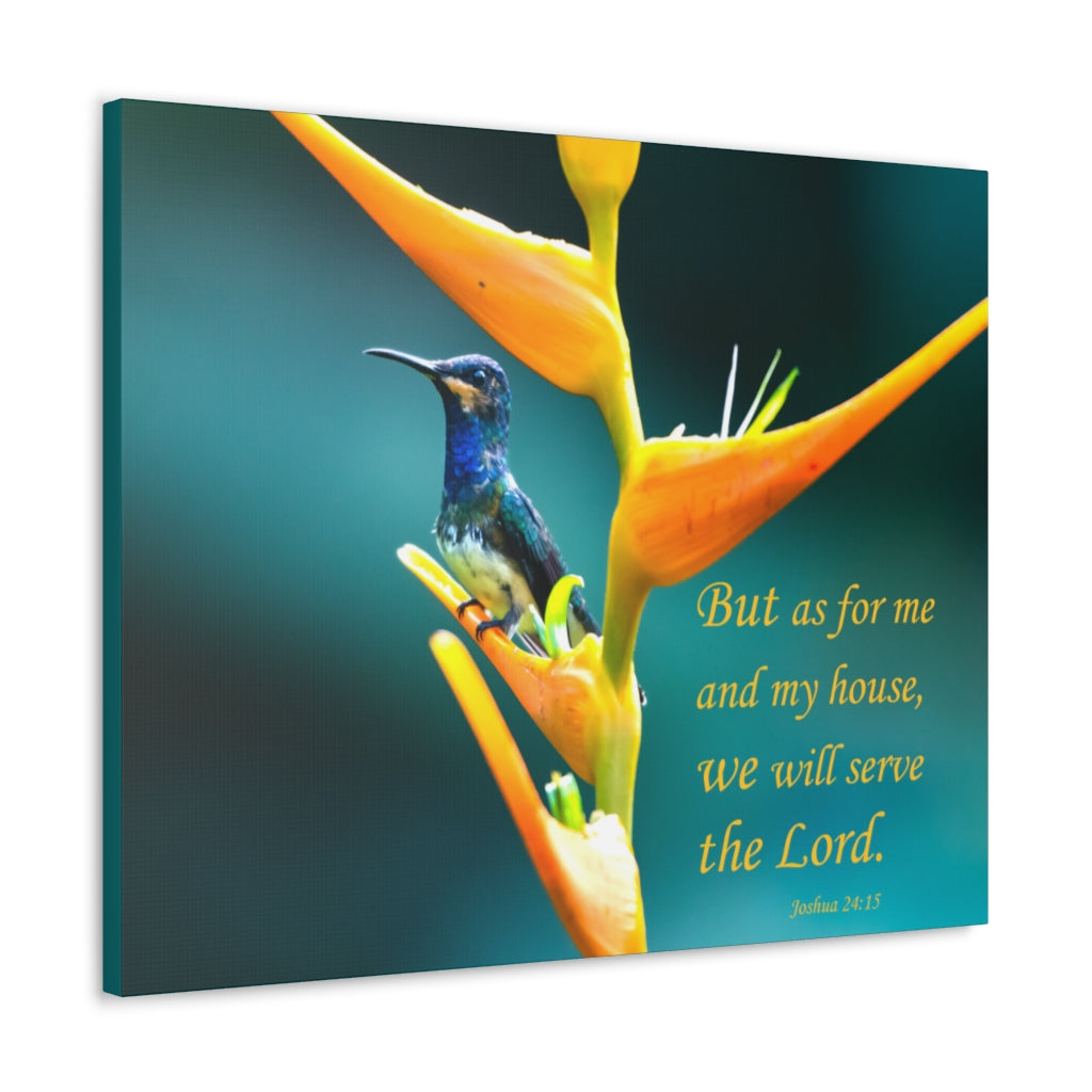 Scripture Walls But As For Me Joshua 24:15 Bible Verse Canvas Christian Wall Art Ready to Hang Unframed-Express Your Love Gifts