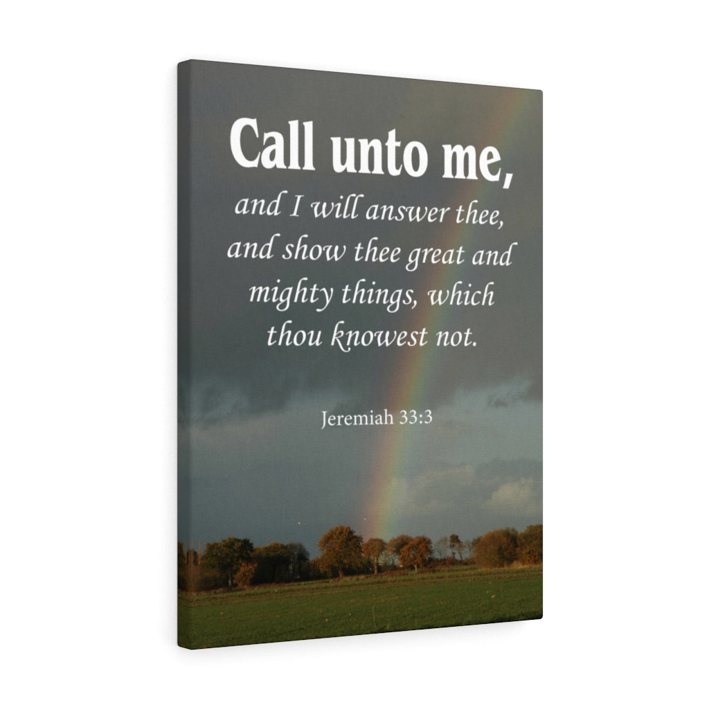 Call Unto Me Jeremiah 33:3 Bible Verse Canvas Christian Wall Art Ready to Hang Unframed-Express Your Love Gifts