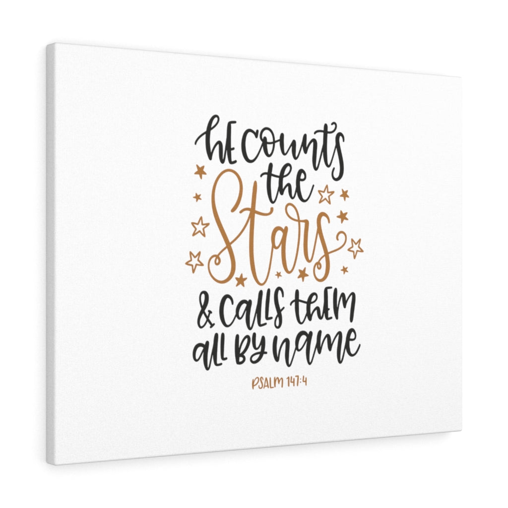 Calls Them Psalm 147:4 Bible Verse Canvas Christian Wall Art Ready to Hang Unframed-Express Your Love Gifts