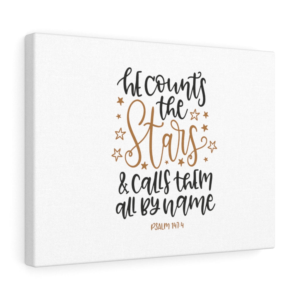 Calls Them Psalm 147:4 Bible Verse Canvas Christian Wall Art Ready to Hang Unframed-Express Your Love Gifts