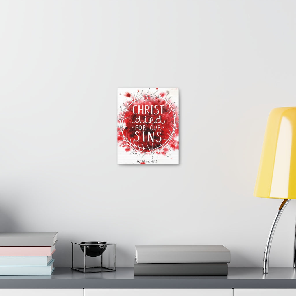 Christ Died For Our Sins 1 Corinthians 15:3 Bible Verse Canvas Christian Wall Art Ready To Hang Unframed-Express Your Love Gifts