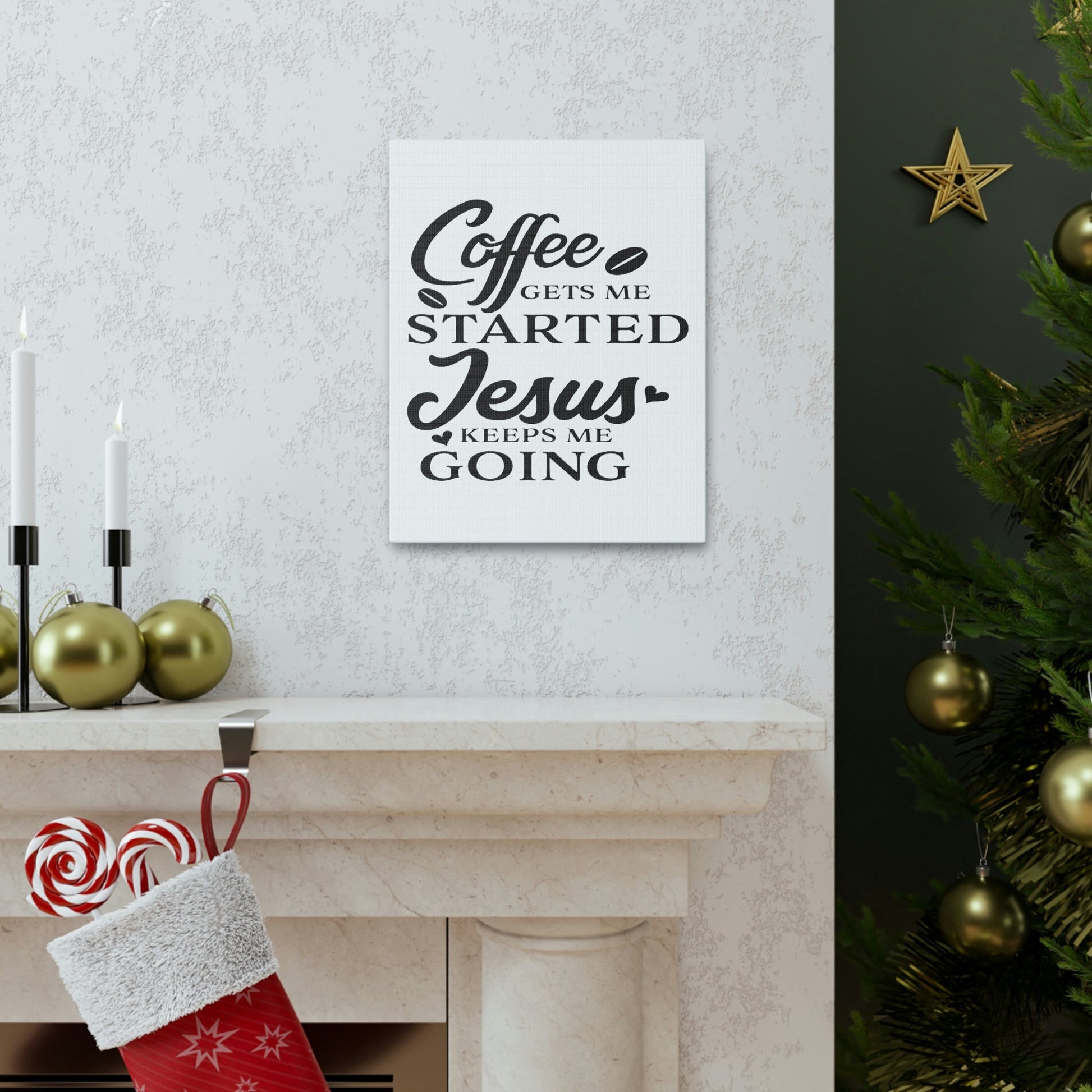 Scripture Walls Coffee Gets Me Colossians 1:11 Christian Wall Art Print Ready to Hang Unframed-Express Your Love Gifts