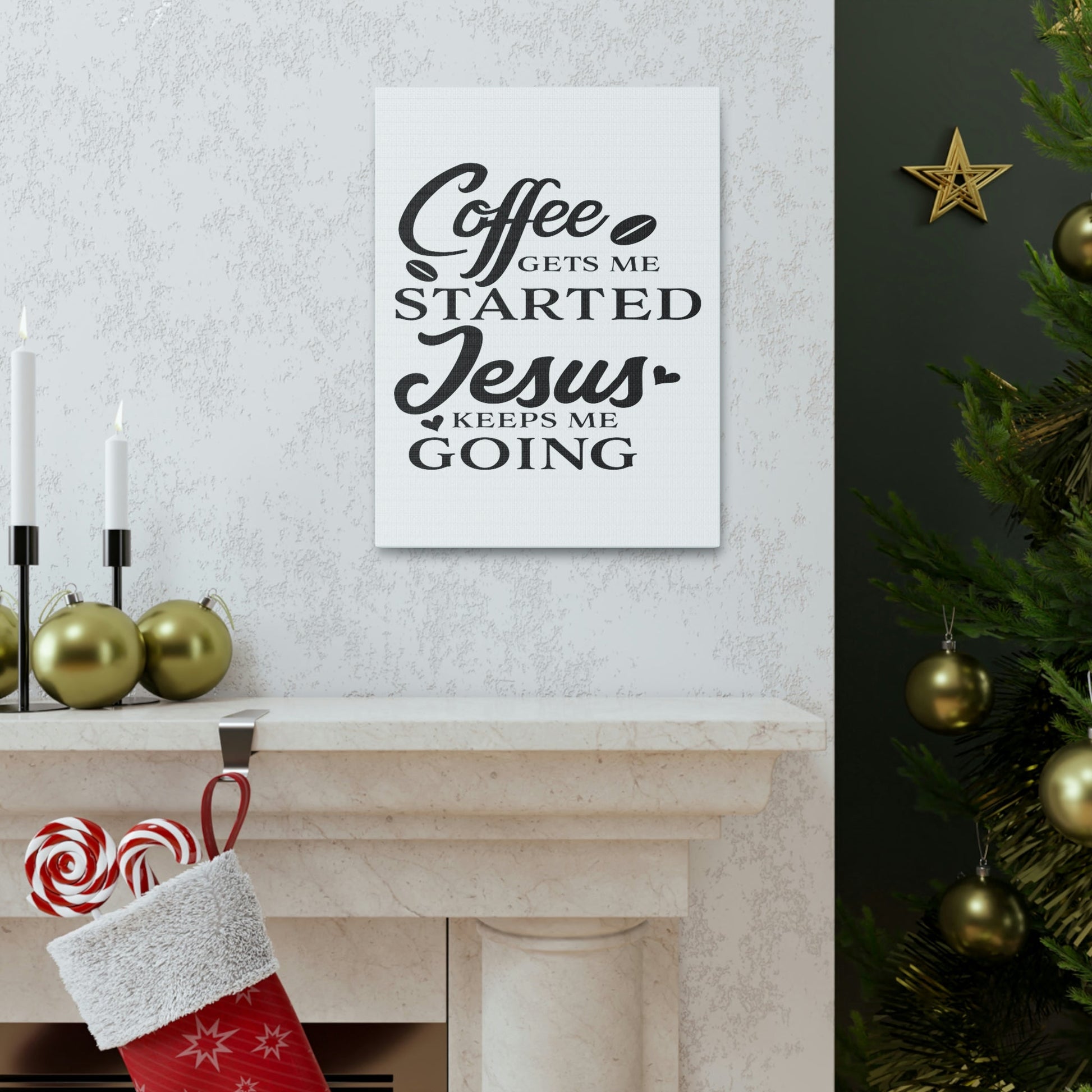 Scripture Walls Coffee Gets Me Colossians 1:11 Christian Wall Art Print Ready to Hang Unframed-Express Your Love Gifts
