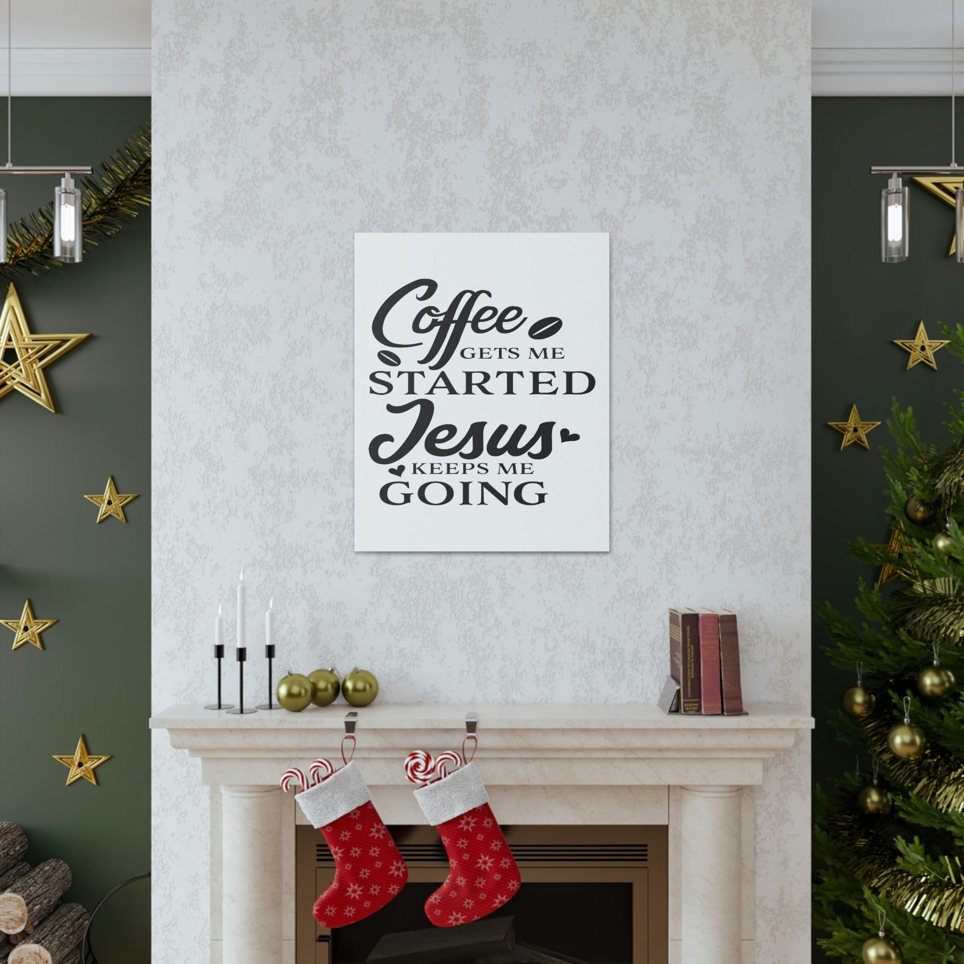 Scripture Walls Coffee Gets Me Colossians 1:11 Christian Wall Art Print Ready to Hang Unframed-Express Your Love Gifts