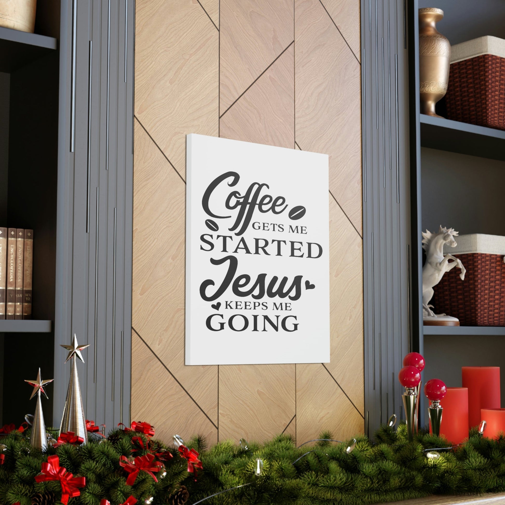 Scripture Walls Coffee Gets Me Colossians 1:11 Christian Wall Art Print Ready to Hang Unframed-Express Your Love Gifts