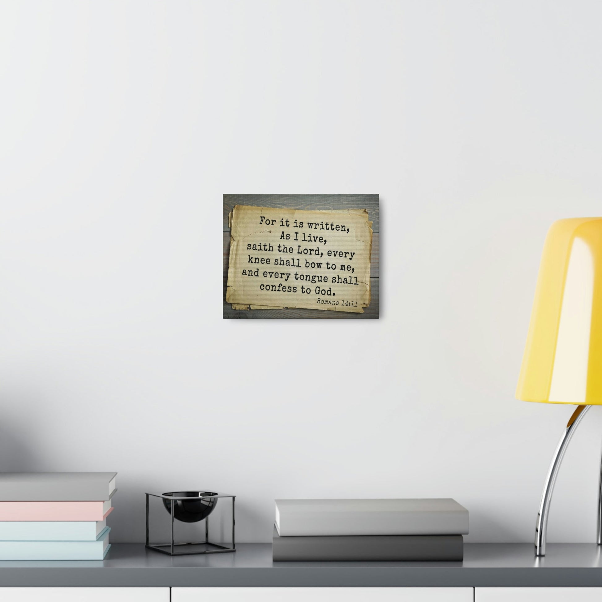 Scripture Walls Confess To God Romans 14:11 Bible Verse Canvas Christian Wall Art Bible Verse Print Ready To Hang Unframed-Express Your Love Gifts