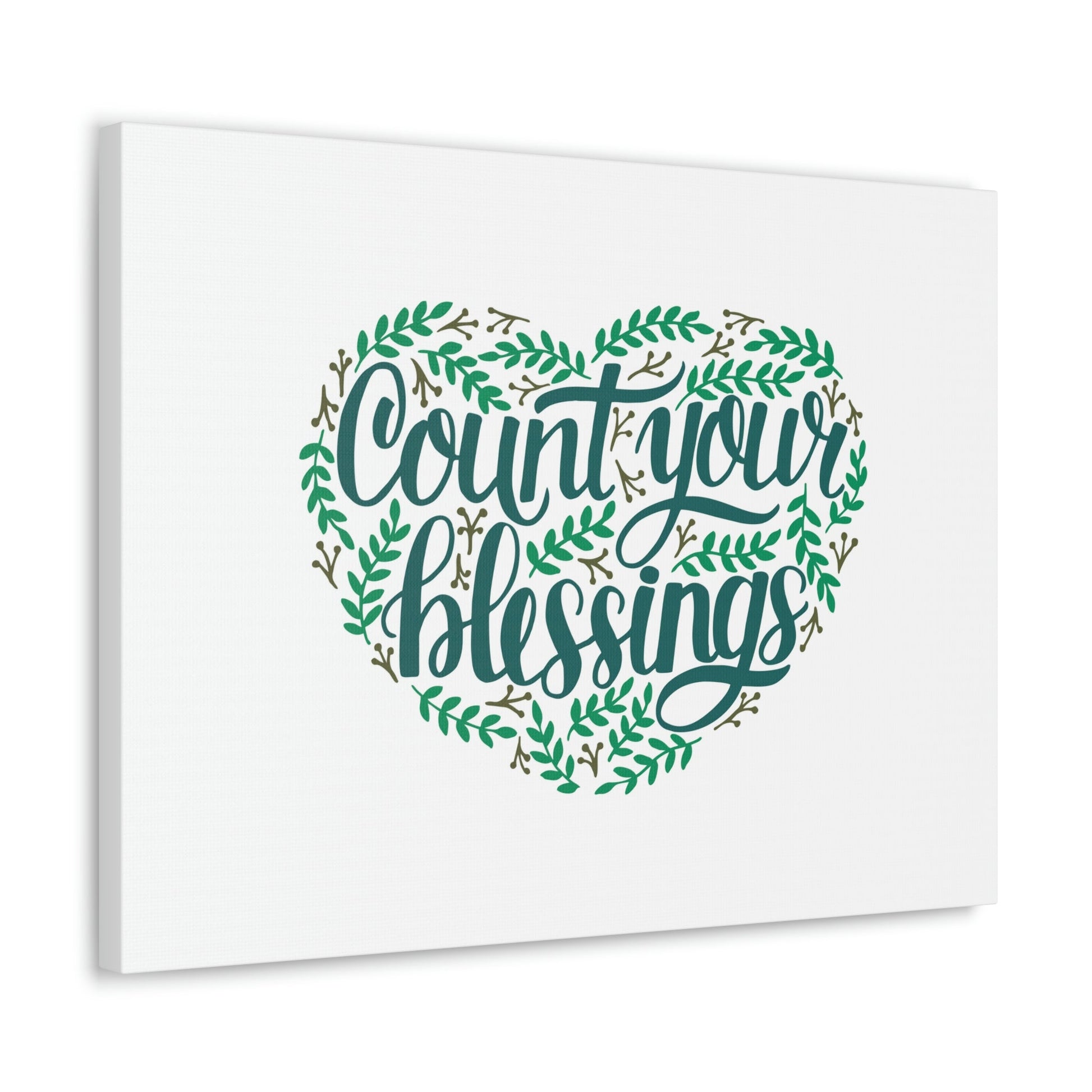 Count Your Blessings Philippians 4:8 Green Heart Christian Wall Art Bible Verse Print Ready to Hang Unframed-Express Your Love Gifts