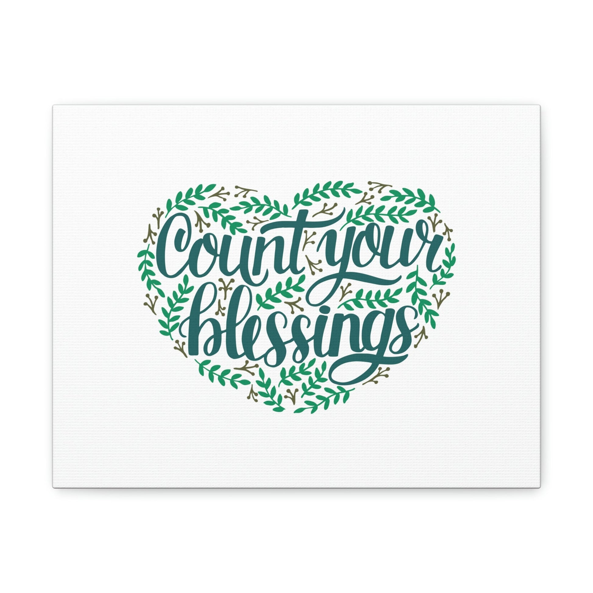 Count Your Blessings Philippians 4:8 Green Heart Christian Wall Art Bible Verse Print Ready to Hang Unframed-Express Your Love Gifts