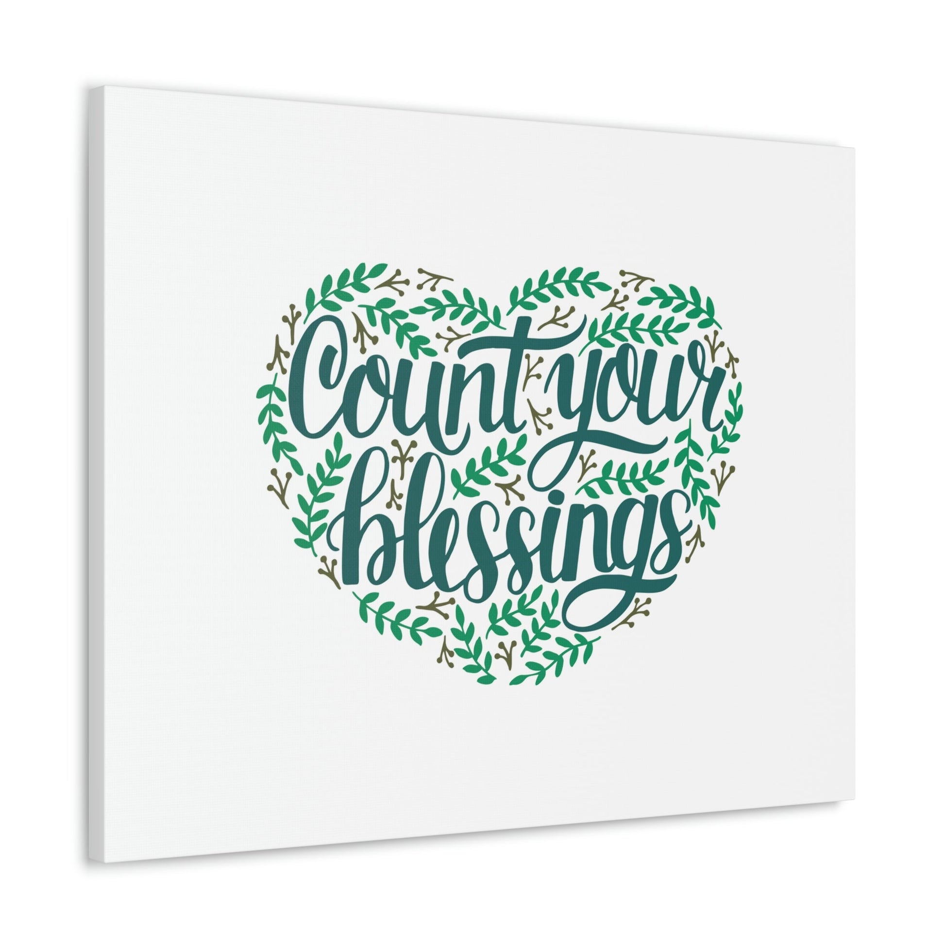 Count Your Blessings Philippians 4:8 Green Heart Christian Wall Art Bible Verse Print Ready to Hang Unframed-Express Your Love Gifts