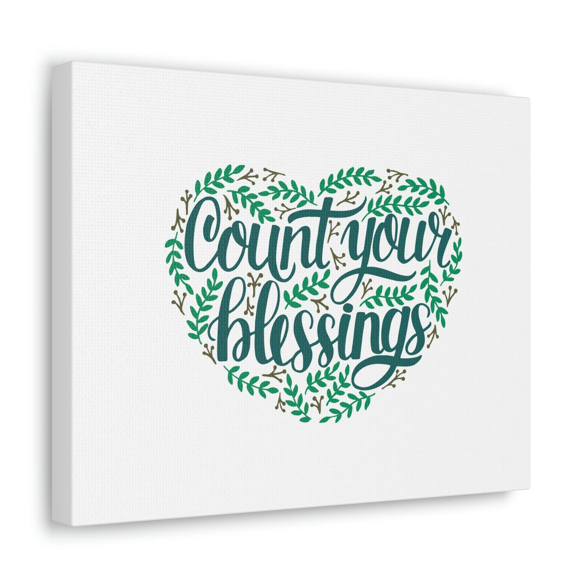Count Your Blessings Philippians 4:8 Green Heart Christian Wall Art Bible Verse Print Ready to Hang Unframed-Express Your Love Gifts