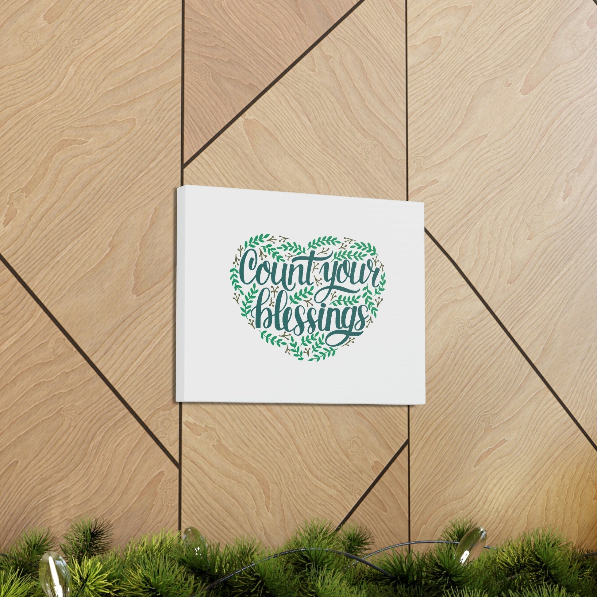 Count Your Blessings Philippians 4:8 Green Heart Christian Wall Art Bible Verse Print Ready to Hang Unframed-Express Your Love Gifts