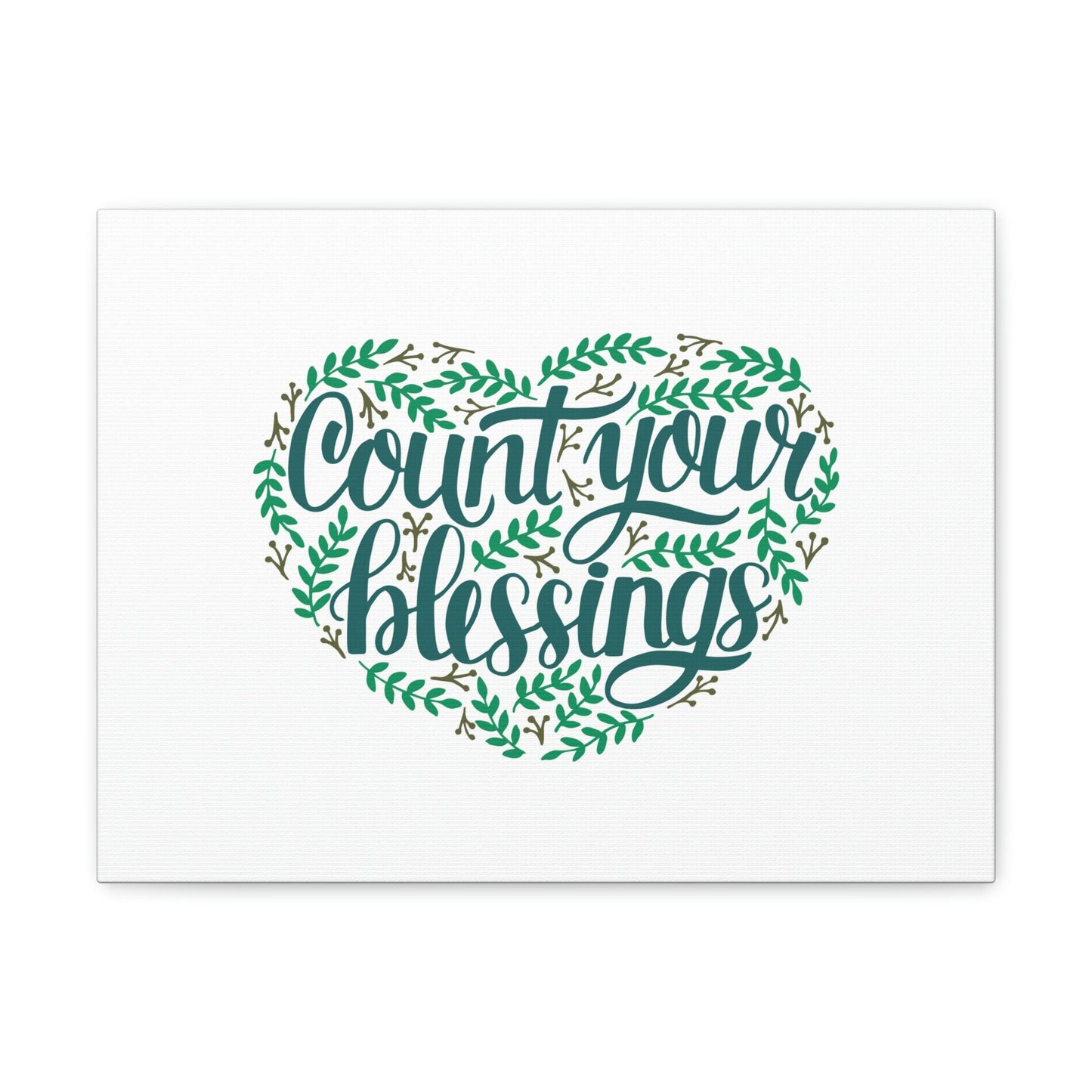 Count Your Blessings Philippians 4:8 Green Heart Christian Wall Art Bible Verse Print Ready to Hang Unframed-Express Your Love Gifts