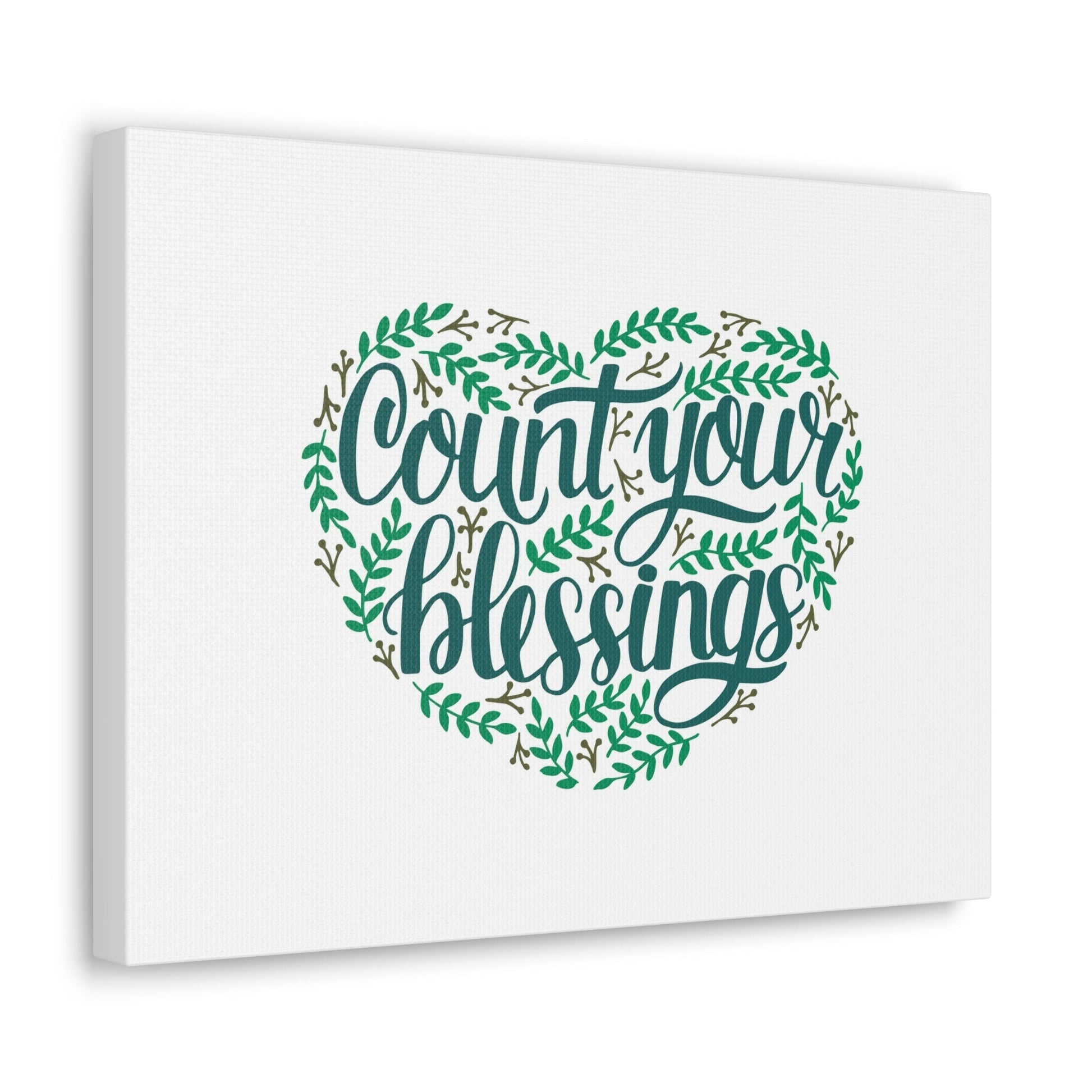 Count Your Blessings Philippians 4:8 Green Heart Christian Wall Art Bible Verse Print Ready to Hang Unframed-Express Your Love Gifts